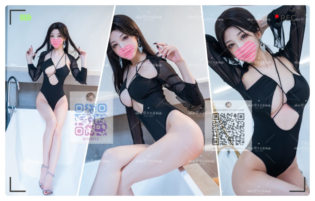 💋 御姐・リナ（26歳）｜黒のセクシースイムウェア、バスタブの女王降臨